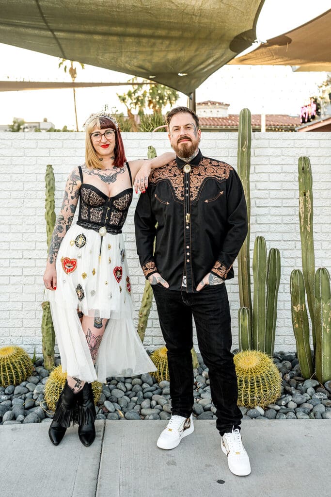 couple posing for the camera during their session