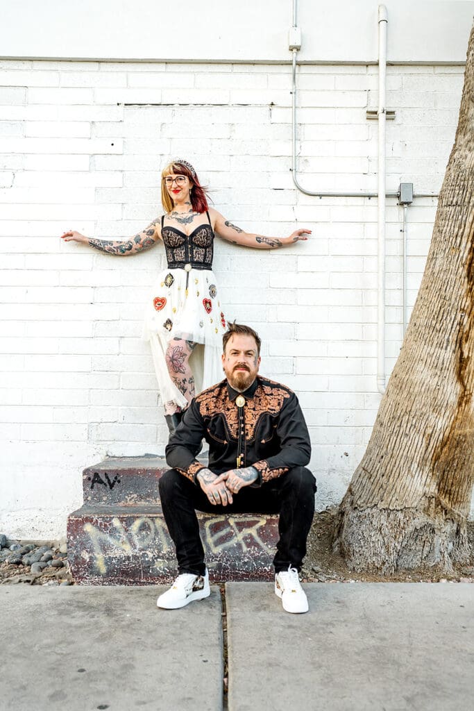 Electric Vegas Elopement: Delphine & Julien’s Rock ’n’ Roll Love Story at Sure Thing Chapel
