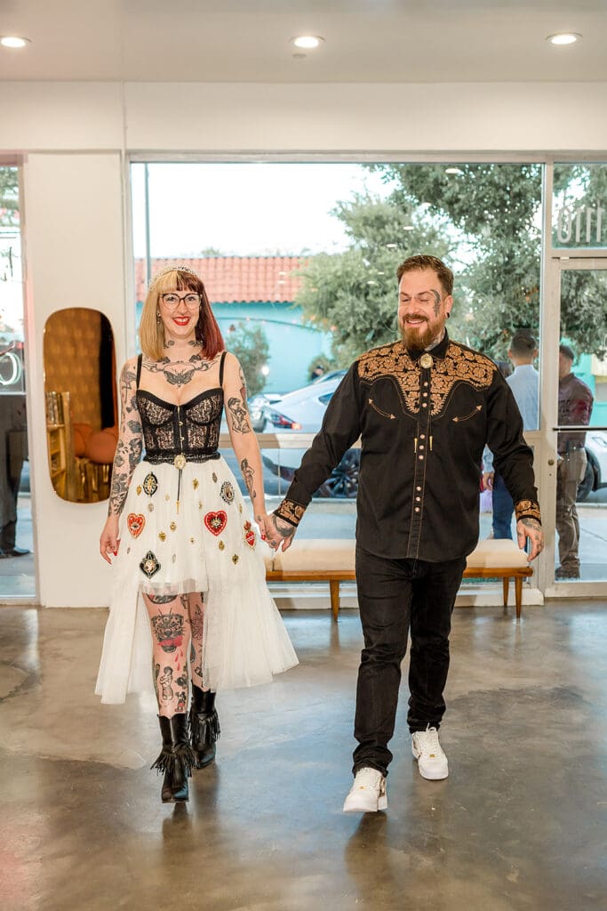 Electric Vegas Elopement: Delphine & Julien’s Rock ’n’ Roll Love Story at Sure Thing Chapel