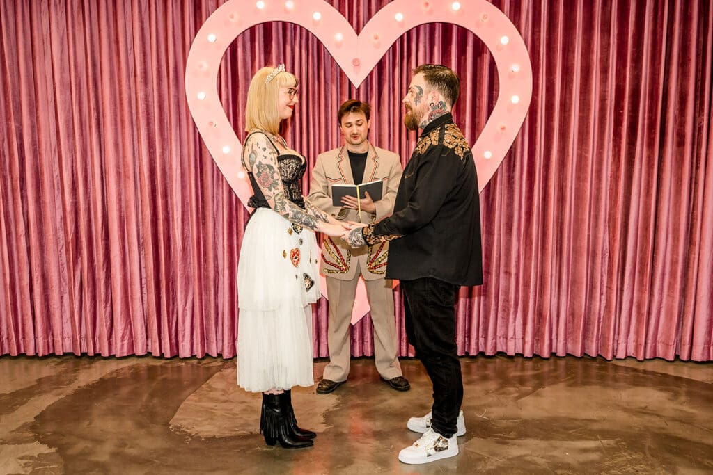 Electric Vegas Elopement: Delphine & Julien’s Rock ’n’ Roll Love Story at Sure Thing Chapel