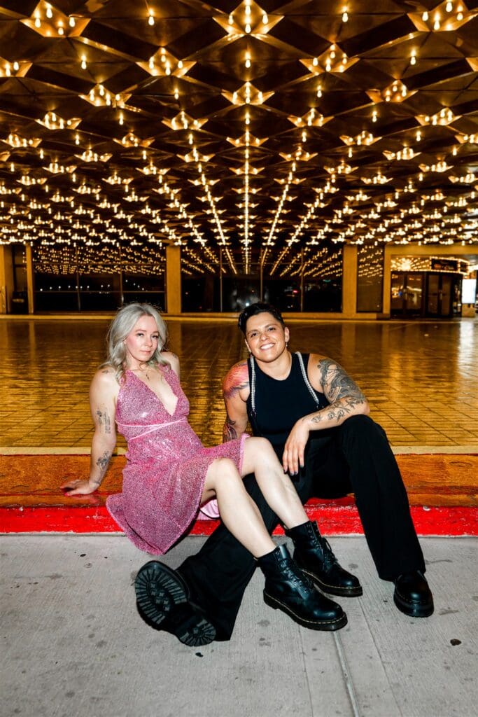 couple posing for the camera during their photoshoot