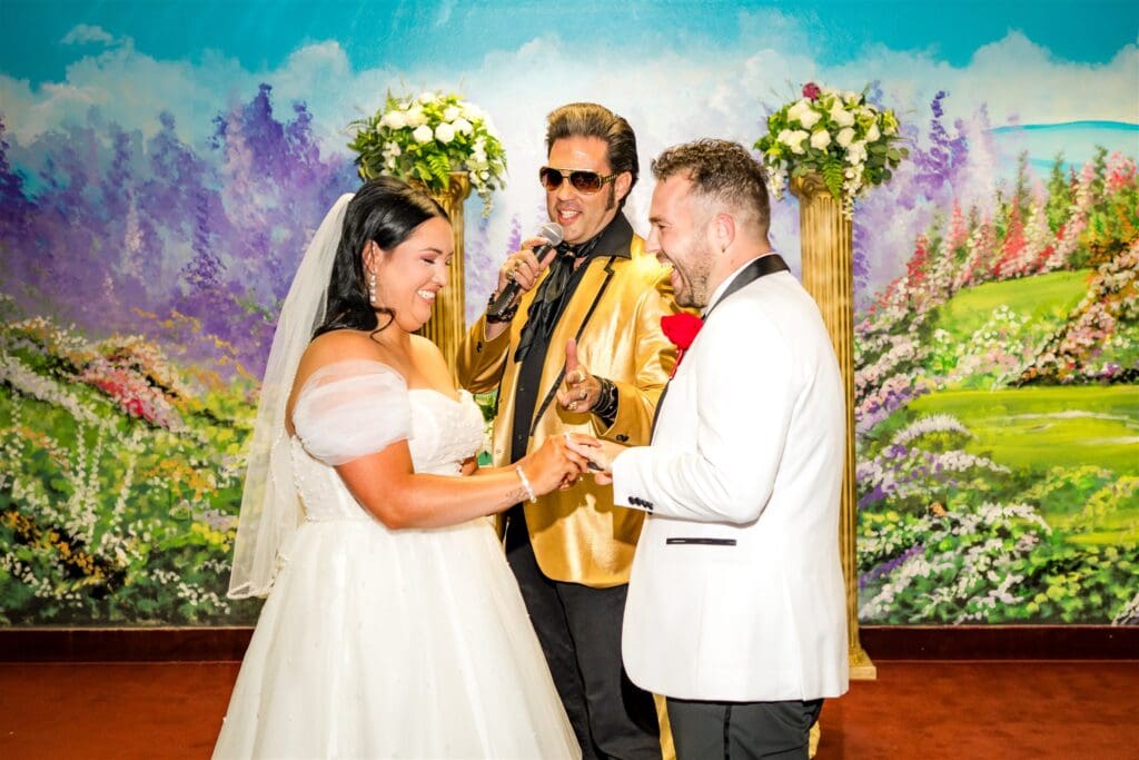 Bridegroom at their ceremony in Vegas