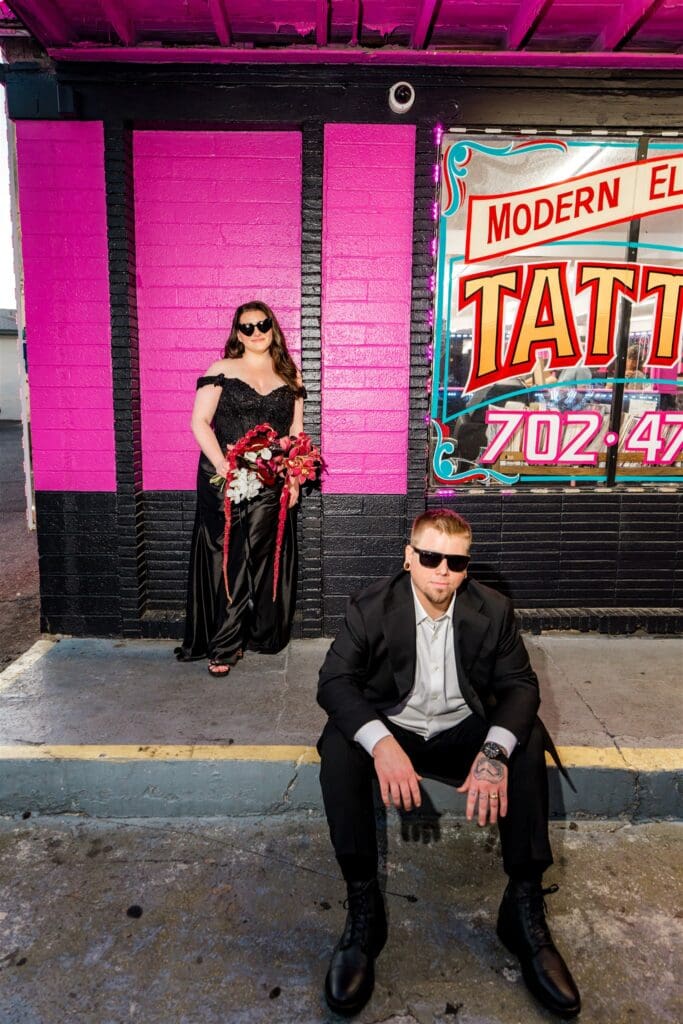 A Damn Good Time: Edgy Las Vegas Elopement at Little White & Fremont