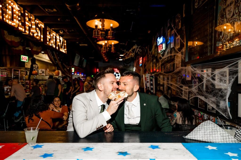 couple kissing during their bridal session