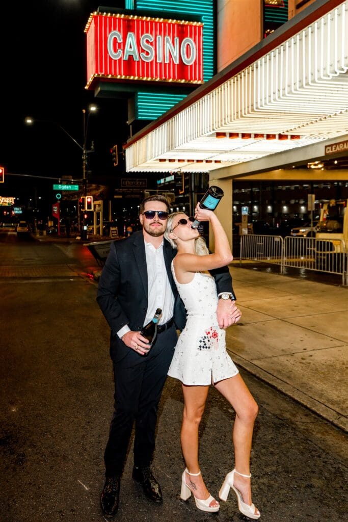 couple at their dream bridal session in vegas
