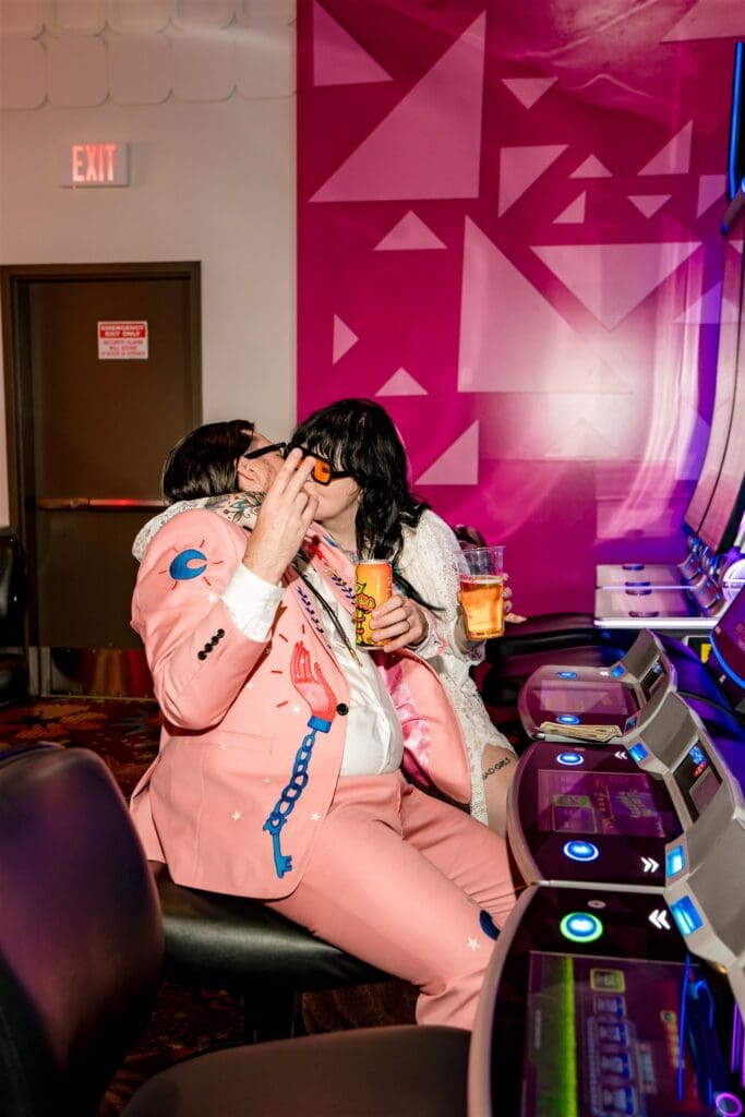 fun bridal session at their dream session in las vegas