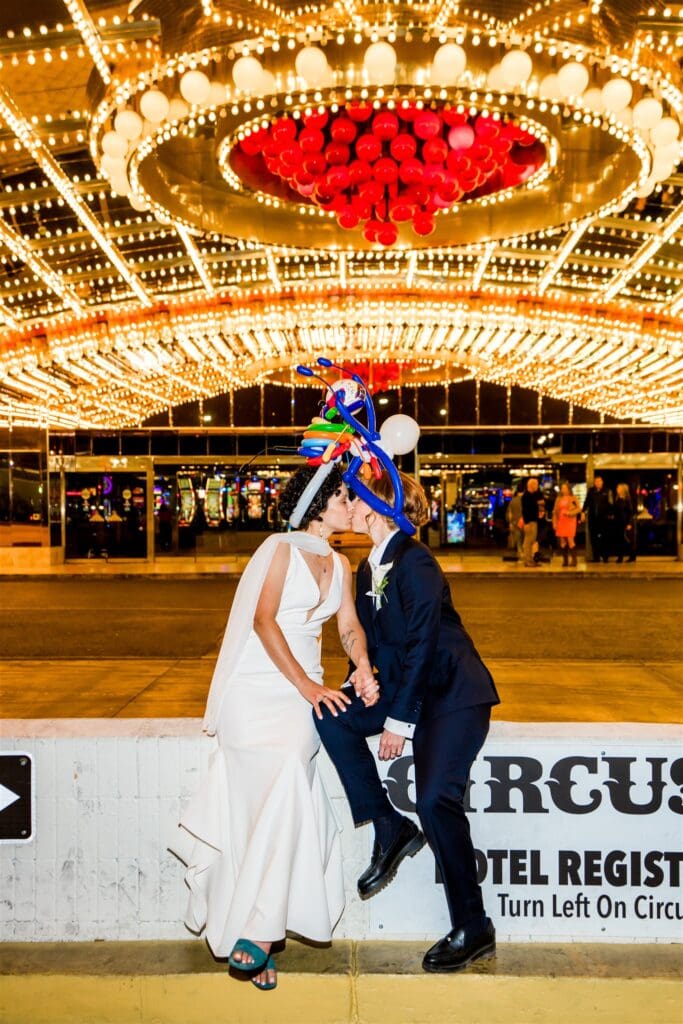 cute picture of the newly married couple kissing