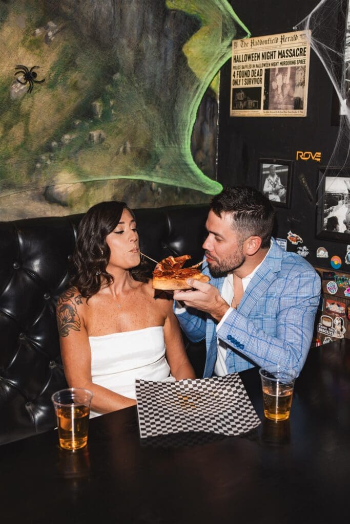 bride and groom at their dream vegas photoshoot