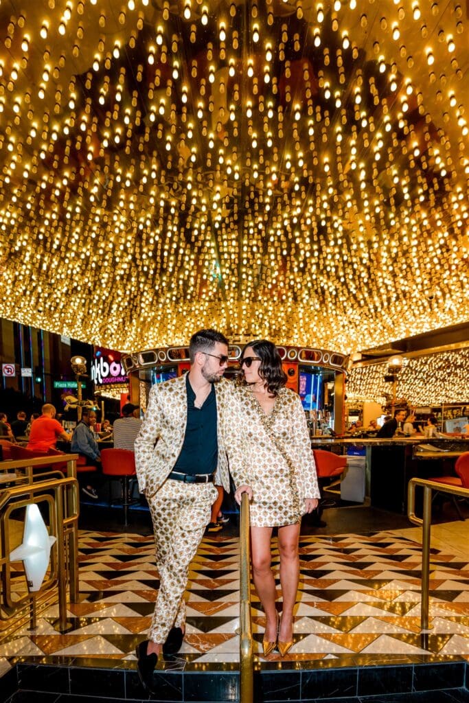 cute picture of the newlyweds at their dream photoshoot