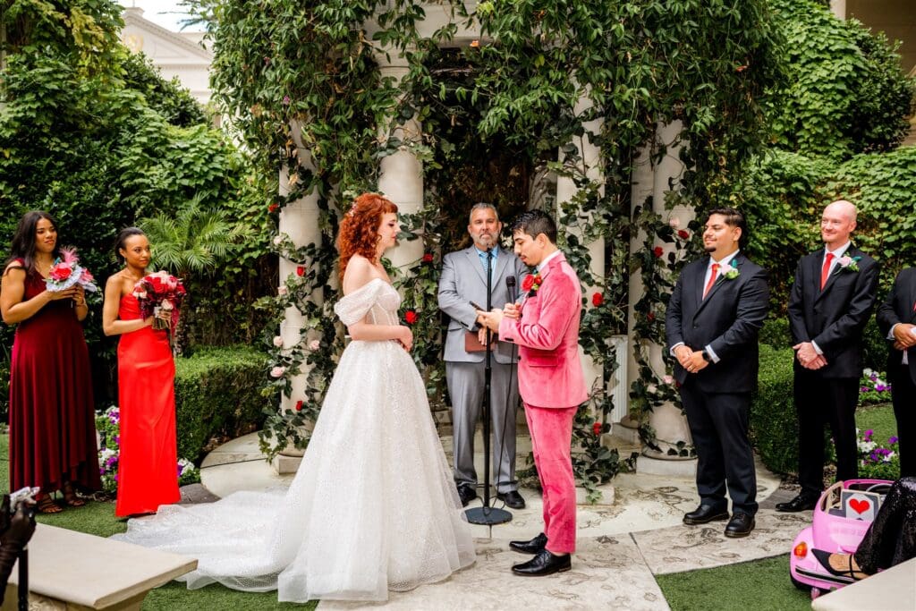 bride and groom emotional at their ceremony
