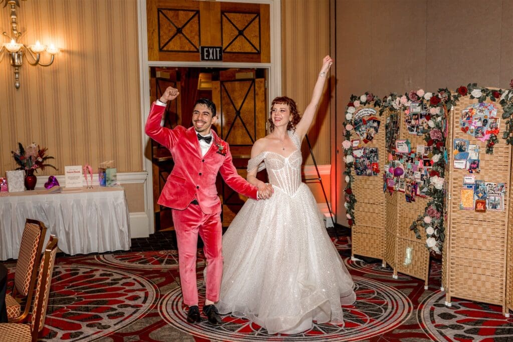bride and groom at their wedding reception