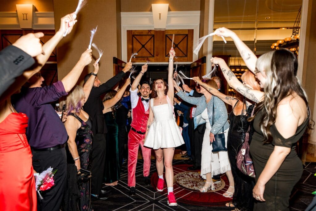 newlyweds send off