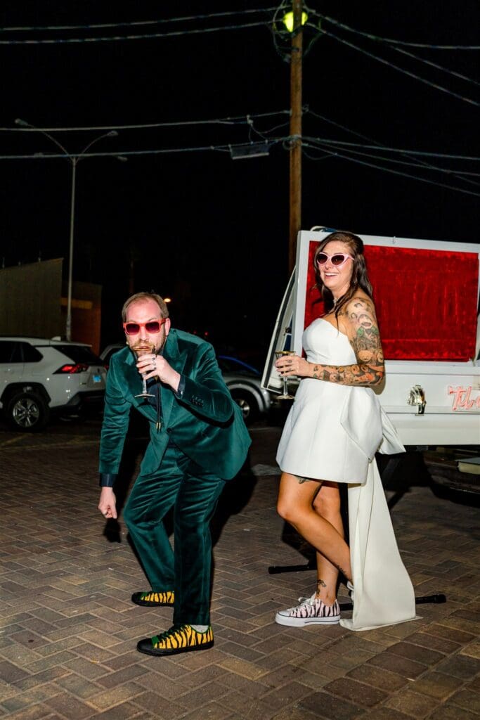 fun portrait of the newlyweds