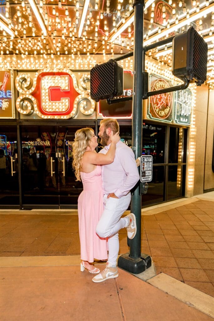 Two Strongman Badasses in Love: A Downtown Las Vegas Engagement Session at Carousel Bar