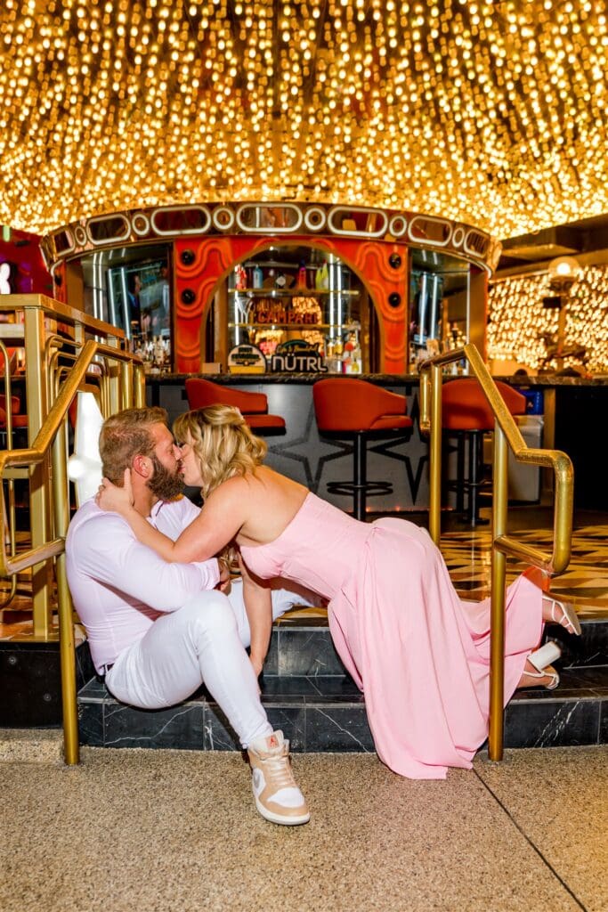 Two Strongman Badasses in Love: A Downtown Las Vegas Engagement Session at Carousel Bar