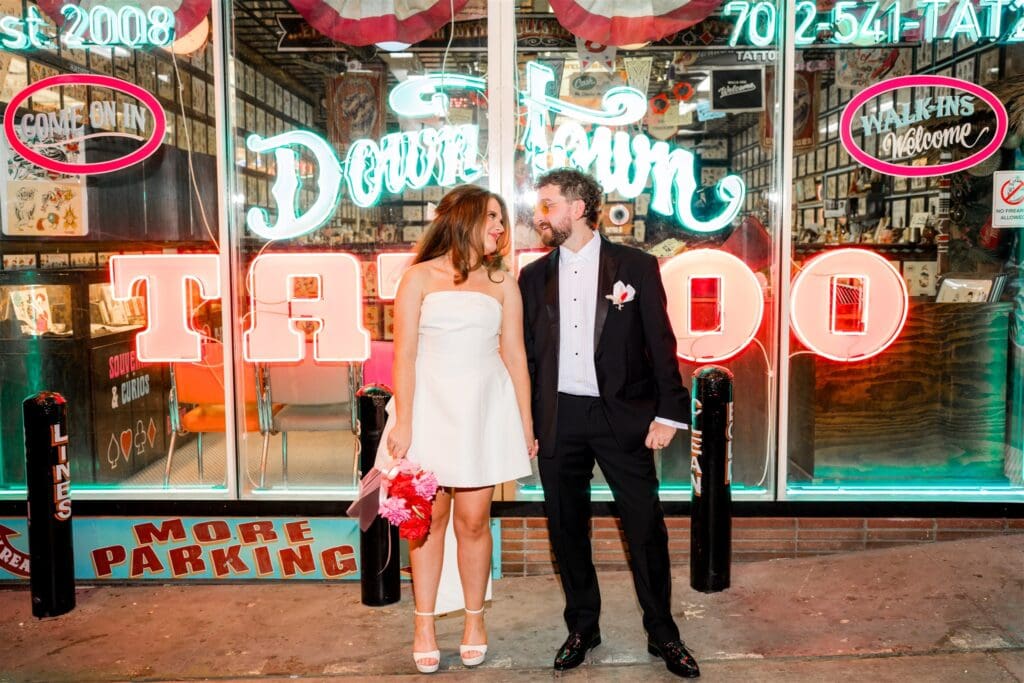 Neon Nights & Main Character Energy: A Bold Sure Thing Chapel Elopement in Las Vegas