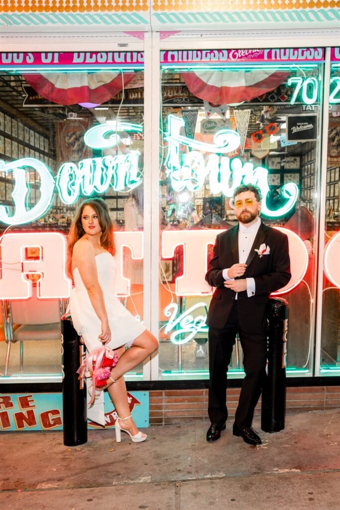 Neon Nights & Main Character Energy: A Bold Sure Thing Chapel Elopement in Las Vegas