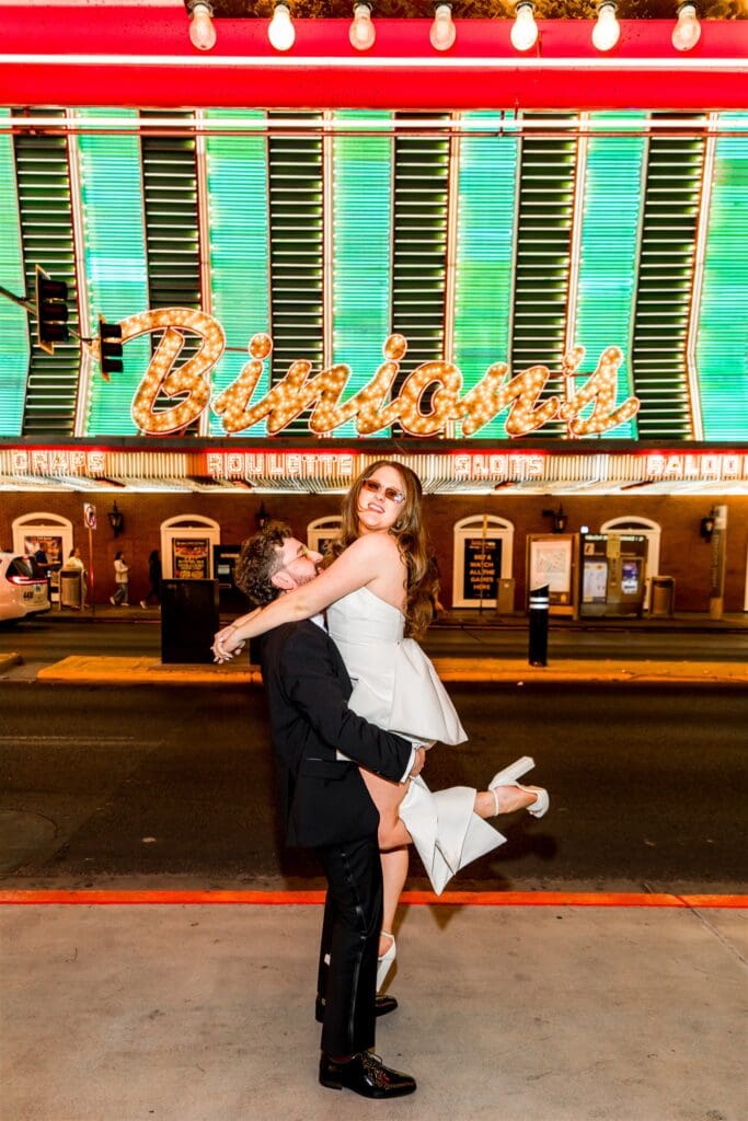fun bridal session in Fremont Street