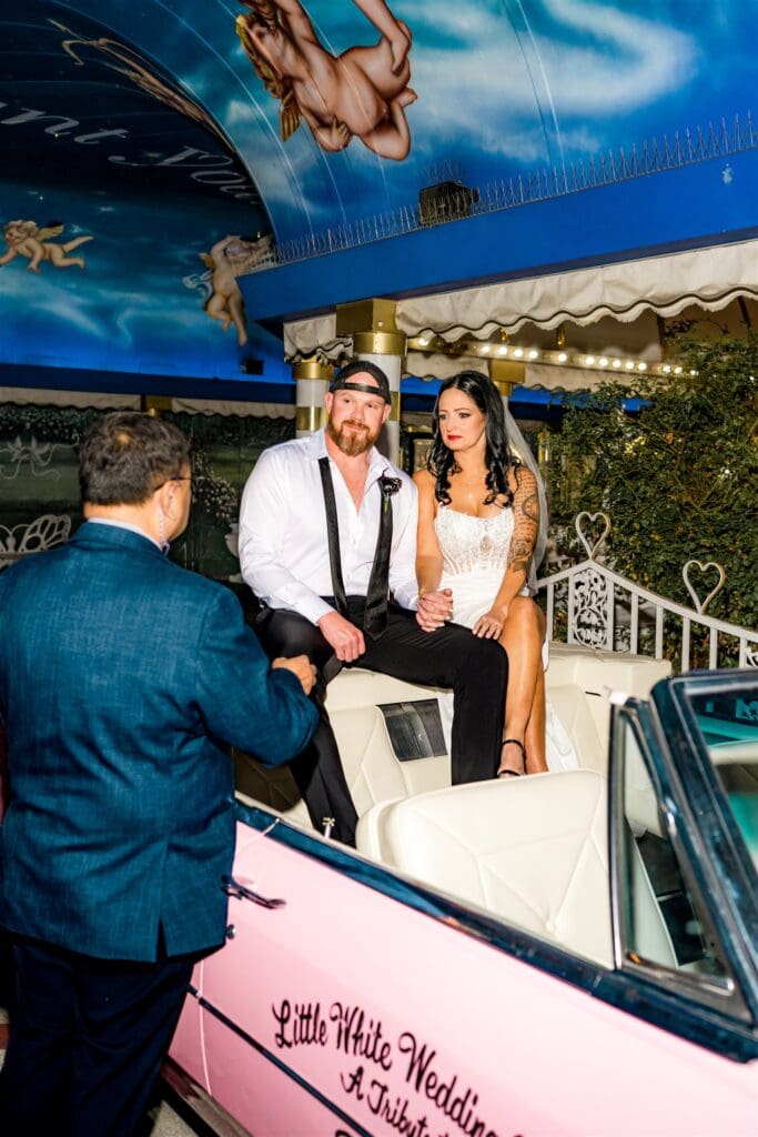 bride and groom at their las vegas elopement ceremony