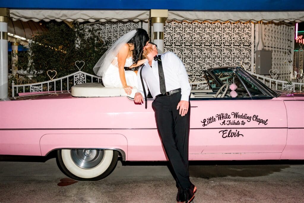 picture of the newlyweds kissing