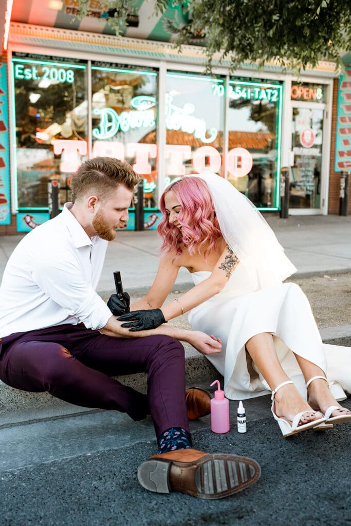 Beer Bongs, Tattoo Guns & Wedding Vows: A Fremont Street Las Vegas Elopement