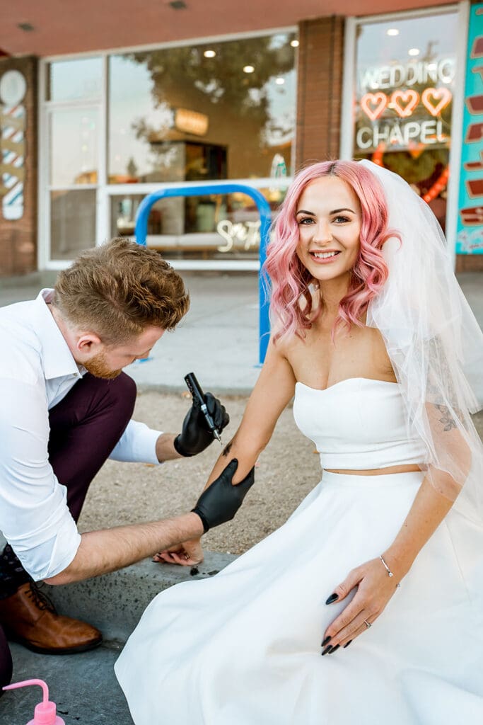 Beer Bongs, Tattoo Guns & Wedding Vows: A Fremont Street Las Vegas Elopement