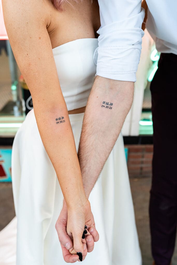 bride and groom at their dream elopement in vegas