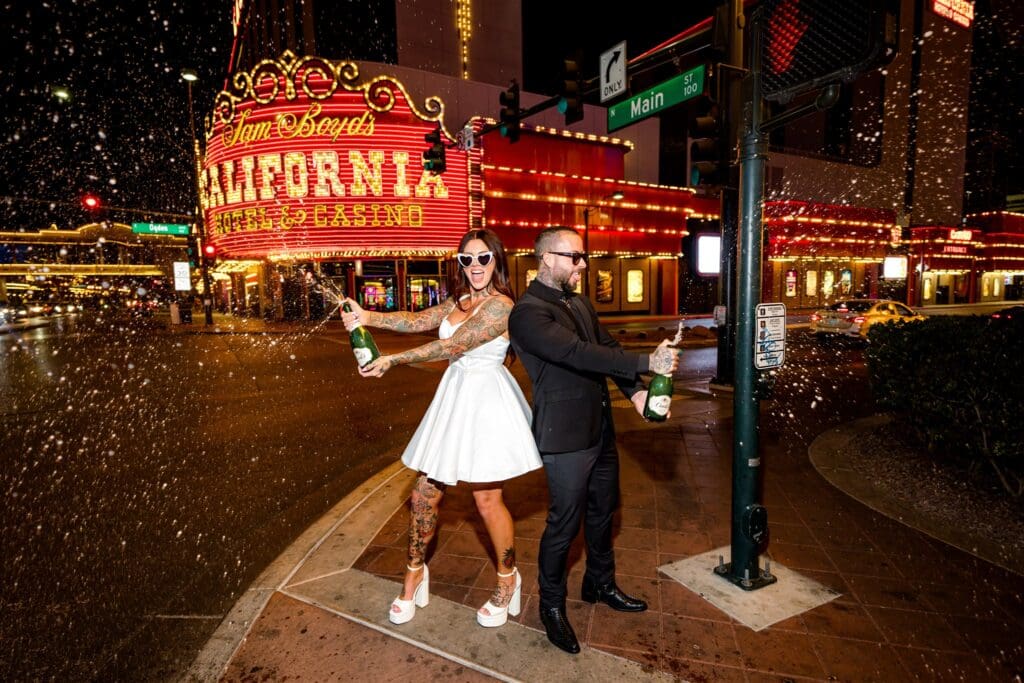 playful couple portraits in DTLV