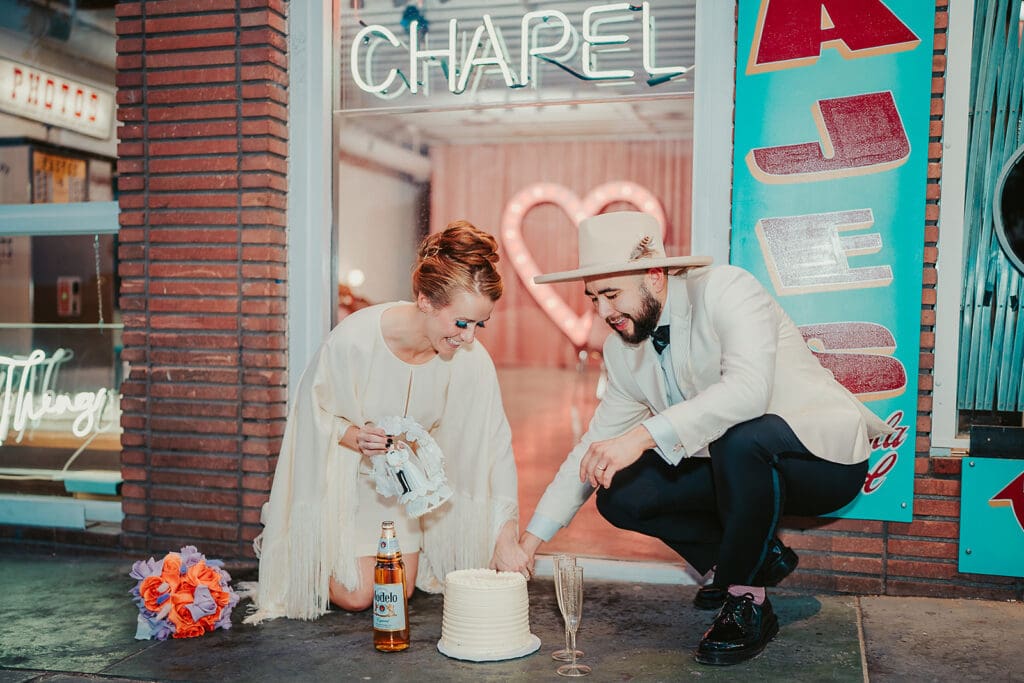 Crutches, Cake & Chaos: A Sick Las Vegas Elopement at Sure Thing Chapel That Did Not Hold Back