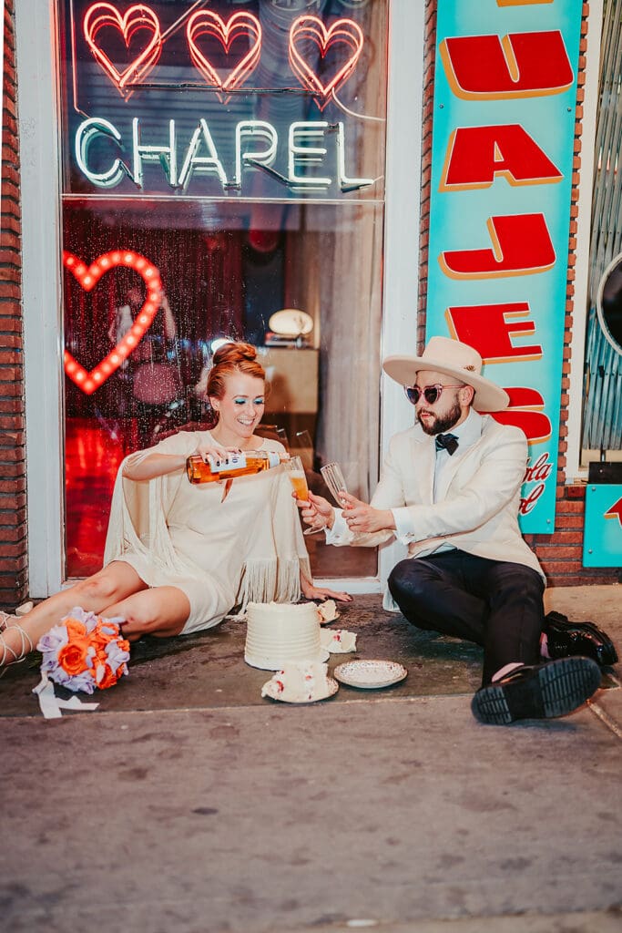 Crutches, Cake & Chaos: A Sick Las Vegas Elopement at Sure Thing Chapel That Did Not Hold Back